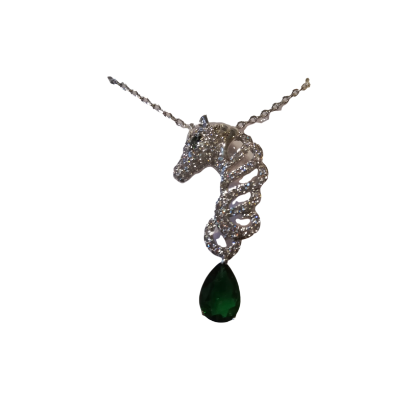 Pendentif cheval Zircon