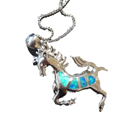 Pendentif cheval - bleu