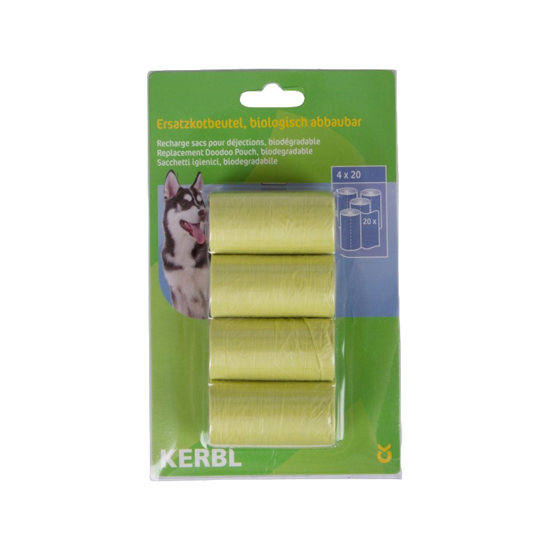 Lot de 4 sachets a déjection canines - KERBL