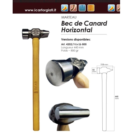 Marteau de forge Bec de canard horizontal - ICAR