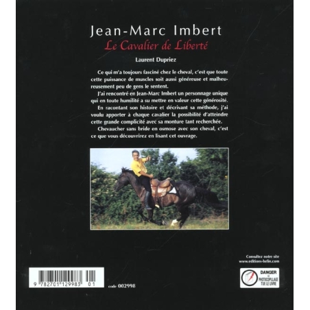 Livre: " cavalier de liberté de imbert jean-marc " - BELIN